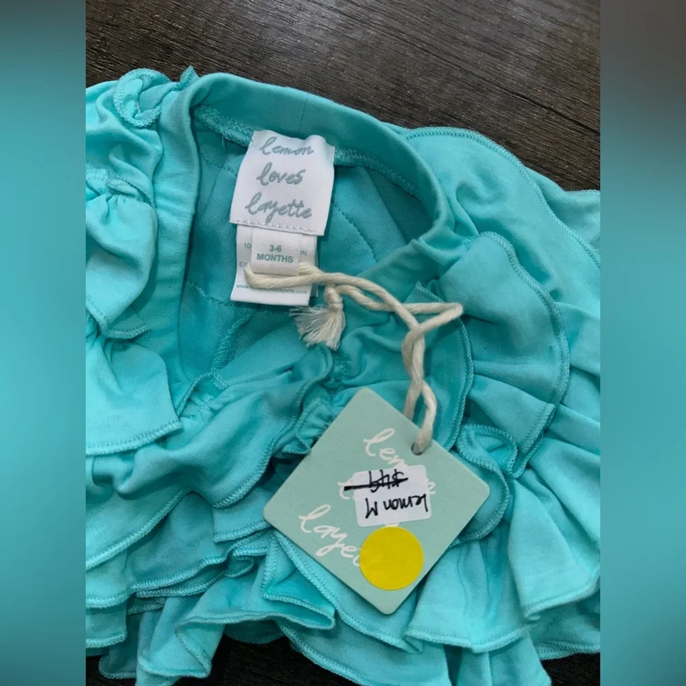 Lemon Loves Layette Baby Girls Joy Pima Cotton Ruffled Bloomers Size 3-6mo *FLAW - Picture 6 of 9